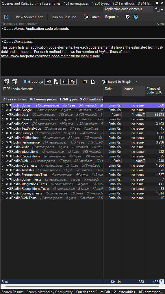Image showing the query edit window